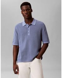 Calvin Klein - Waffle Polo Shirt - Lyst