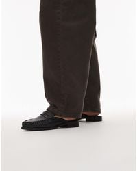 TOPSHOP - Anna Leather Flat Shoe Mules - Lyst