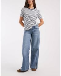 Mango - Teen - jean droit à ourlets fendus - clair - Lyst