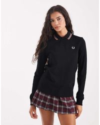 Fred Perry - Poloshirt Met Lange Mouwen En Gekleurd Randje - Lyst