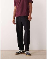 ASOS - Tailored Relaxed Tapered Pants With Wool Blend - Lyst