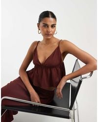 Vero Moda - Linen Touch Cami Strap Top Co-Ord - Lyst