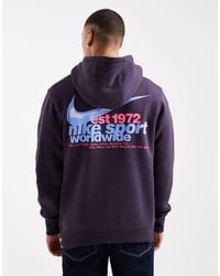 Nike - Sudadera Morada Con Capucha Y Gráfico Deportivo De - Lyst