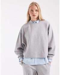 ASOS - Boxy Crop Brushback Sweat - Lyst