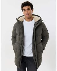 Threadbare - Showerproof Padded Jacket With Sherpa Lined Hood - Lyst
