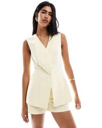 ASOS - Linen Blend Tailored Longline Waistcoat - Lyst