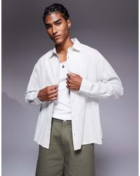 ASOS - Oversized Shirt With Curved Split Hem - Lyst