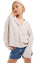 Weekday - Trust - blouse en lin mélangé - cassé - Lyst
