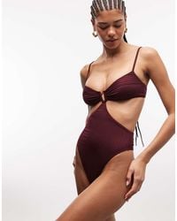 ASOS - Rory Spliced Rib V Wire Swimsuit - Lyst