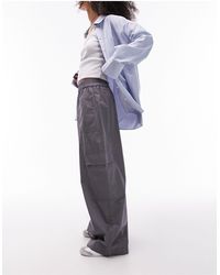 TOPSHOP - Pantalon ample à enfiler avec poches cargo - anthracite - Lyst