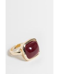 ASOS - Ring With Square Burgundy Resin Stone - Lyst