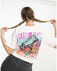 The North Face - Nse Carabiner - Boxy T-shirt Van Zware Stof Met Grafische Print Op - Lyst