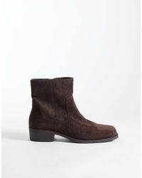 SEQWL - Morty Faux Suede Square Toe Western Boots - Lyst