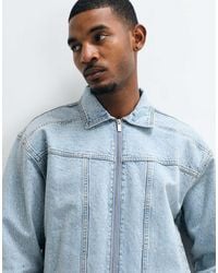 Liquor N Poker - Boxy Rhinestone Detail Denim Jacket - Lyst