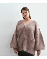 ARRANGE - Curve Premium Oversized Mohair Rich Cardigan - Lyst