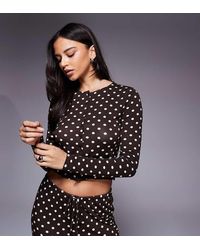Kaiia - Exclusive Super Soft Jersey Button Through Long Sleeve Top Co-Ord - Lyst