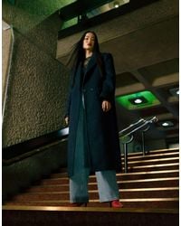 TOPSHOP - Wool-blend Oversized Coat With Three Pocket Detail - Lyst