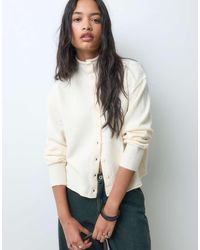 ASOS - Funnel Neck Concealed Placket Relaxed Cardigan - Lyst