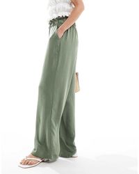 Jdy - Paperbag Waist Wide Leg Linen Trousers - Lyst