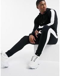 ASOS Tracksuit Muscle Hoodie/extreme Super Skinny joggers - Black