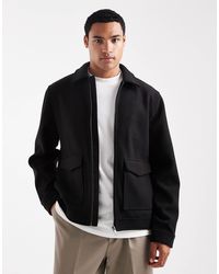 Threadbare - Veste en laine avec col et fermeture éclair - Lyst