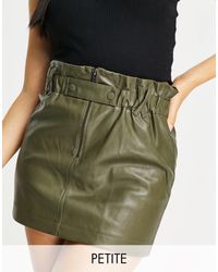 Topshop Unique Pu Wrapped Paperbag Skirt - Green