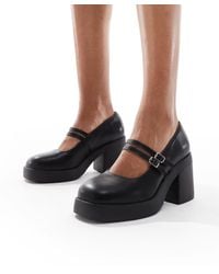 SEQWL Wide Fit - Audi Strappy Platform Mary Janes - Lyst