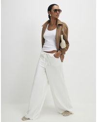 River Island - Wide Leg Drawstring Jeans - Lyst