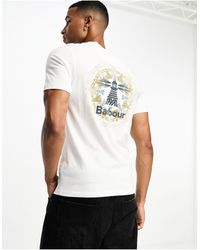Barbour - Camiseta blanca con estampado gráfico en la espalda brathay - Lyst