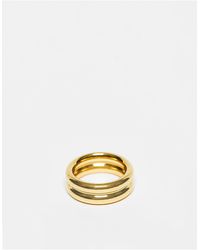 ASOS - – ring aus wasserfestem edelstahl mit doppelwölbung - Lyst