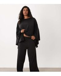 ASOS - Asos Design Curve Wide Leg Co-ord Trouser - Lyst