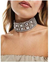 ASOS - Limited Edition Choker Necklace With Wide Crystal Design - Lyst
