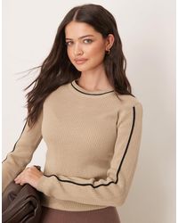 Jdy - Contrast Details Ribbed Knitted Jumper - Lyst
