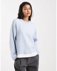 ONLY - Pull coupe carrée à col rond - clair - Lyst