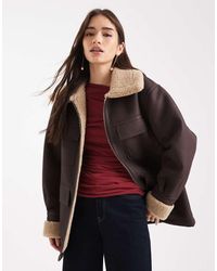 ASOS - Leather Look Mid Length Bonded Jacket - Lyst