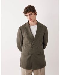 Mango - Amalfic - blazer habillé à double boutonnage en lin mélangé - Lyst