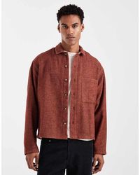 ASOS - Boxy Oversized Wool Mix Herringbone Shirt - Lyst