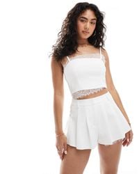 Miss Selfridge - Tailored High Waisted Pleated Shorts - Lyst