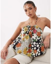 ASOS - Halterneck Volume Cropped Vest - Lyst