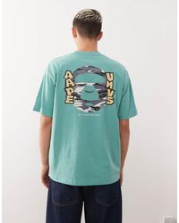 Aape By A Bathing Ape - Camiseta Azul Cerceta De Corte Cuadrado Con Estampado Del Logo En El Pecho Y La Espalda De Aape By A Bathing Ape - Lyst