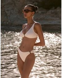 4th & Reckless - Crinkle Ring Detail High Leg Bikini Bottoms - Lyst