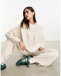 ONLY - Ribgebreide Hoodie - Lyst