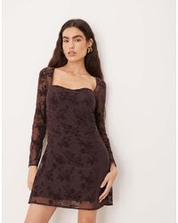 Abercrombie & Fitch - Long Sleeve Mini Dress With Bra Insert - Lyst