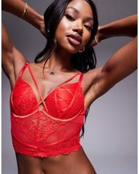 Ann Summers - Sweet Surrender Padded Plunge Corset Lace And Mesh Bra - Lyst