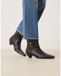 ASOS - Rhodes Leather Chisel Toe Heeled Ankle Boots - Lyst