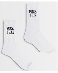 ASOS - 2 Pack Socks With Swear Word Graphic - Lyst