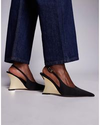 ASOS - Professor Electroplated Sculpted Slingback Wedges - Lyst