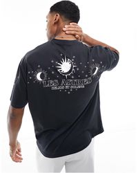 ASOS - Camiseta negra extragrande con estampado cósmico en la espalda - Lyst