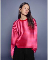 Bershka - Striped Boxy Long Sleeve T-shirt - Lyst
