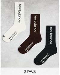 New Balance - Linear Logo 3 Pack Crew Socks - Lyst